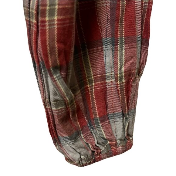 ONCE UPON A DREAM  Women's Blouse Top Button Up V-Neck Long Sleeves Plaid Red XS - Picture 5 of 6